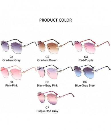 Rimless Oversized Sunglasses Trimming Decoration - C7 Purple Red Gray - CP198KQ0MSY $15.70