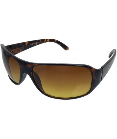 Wrap 1 Pc High Definition Vision Driving Golf Sunglasses Wrap Around Blocker Lens - Choose Color - Tortoise - C518MHHQO2O $30.63
