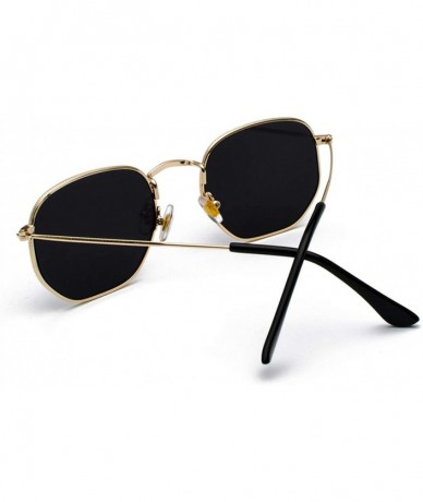 Square Vintage Sunglasses Men Square Metal Frame Pilot Mirror Classic Retro Sun Glasses Women Luxury Summer Eyewear - CV1984W...