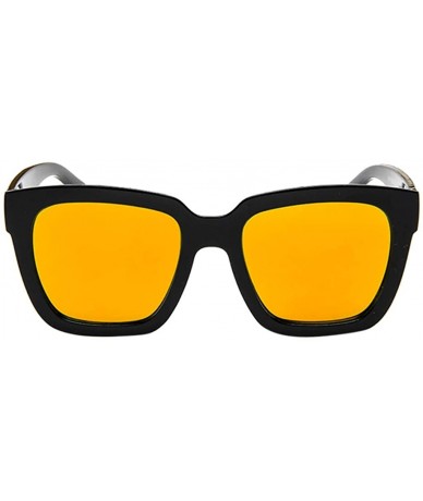 Rectangular Polarized Sunglasses For Women - REYO Mirrored Lens Fashion Goggle Eyewear Sun Glasses - Orange - C118NUKE7TK $6.64