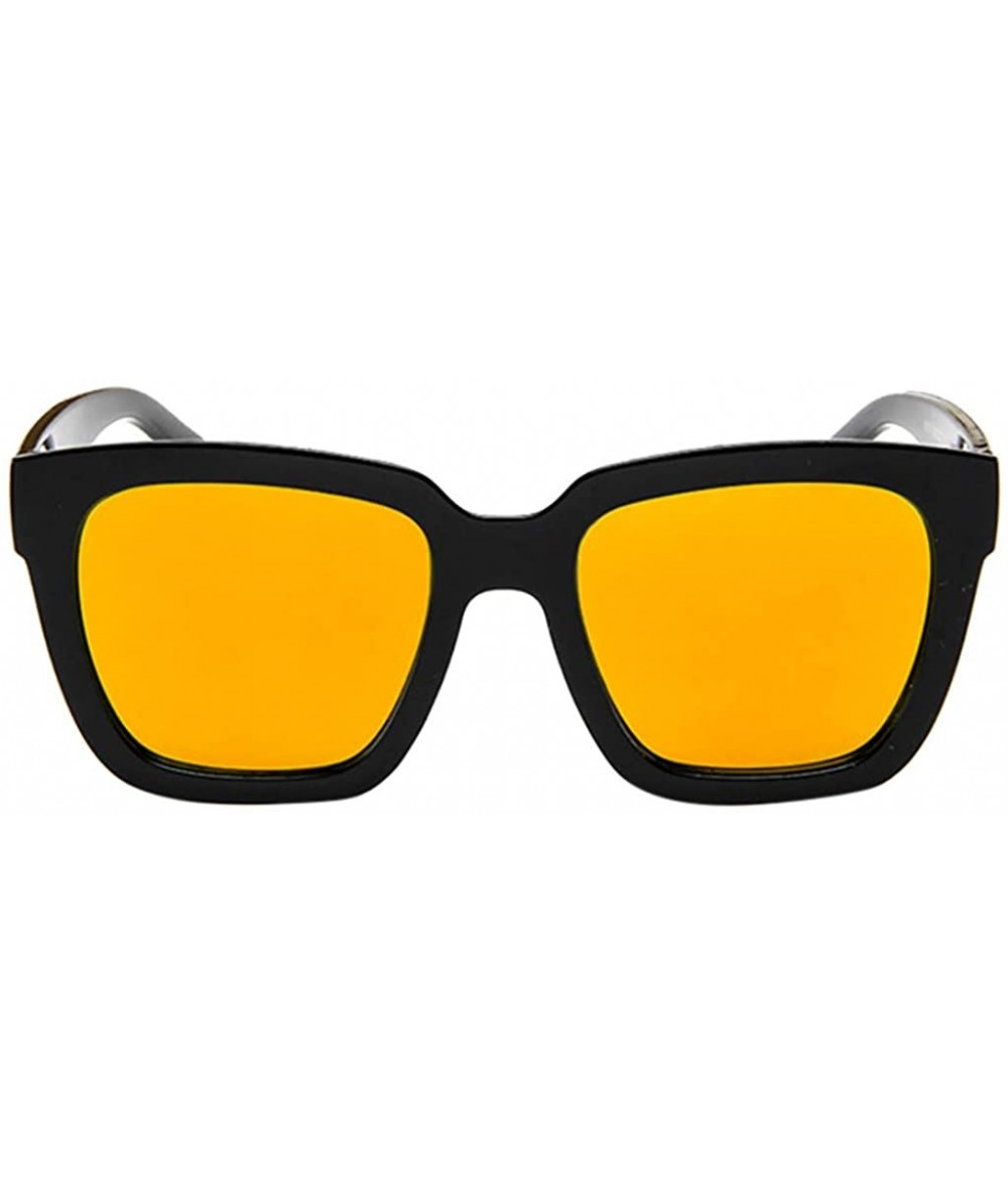 Rectangular Polarized Sunglasses For Women - REYO Mirrored Lens Fashion Goggle Eyewear Sun Glasses - Orange - C118NUKE7TK $12.42
