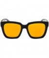 Rectangular Polarized Sunglasses For Women - REYO Mirrored Lens Fashion Goggle Eyewear Sun Glasses - Orange - C118NUKE7TK $14.13