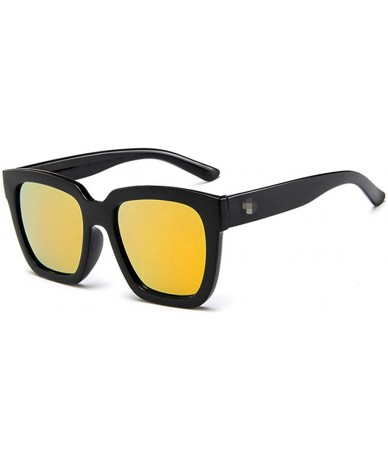 Rectangular Polarized Sunglasses For Women - REYO Mirrored Lens Fashion Goggle Eyewear Sun Glasses - Orange - C118NUKE7TK $14.81