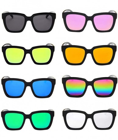 Rectangular Polarized Sunglasses For Women - REYO Mirrored Lens Fashion Goggle Eyewear Sun Glasses - Orange - C118NUKE7TK $14.81
