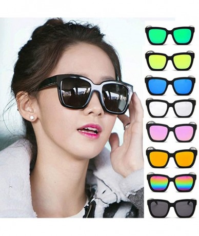 Rectangular Polarized Sunglasses For Women - REYO Mirrored Lens Fashion Goggle Eyewear Sun Glasses - Orange - C118NUKE7TK $13.62