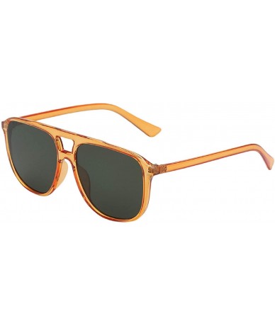 Oval Womens Vintage Retro Sunglasses Oversize Frame Plastic Square Frame Eyewear - Brown - CK18U42WUHE $7.14