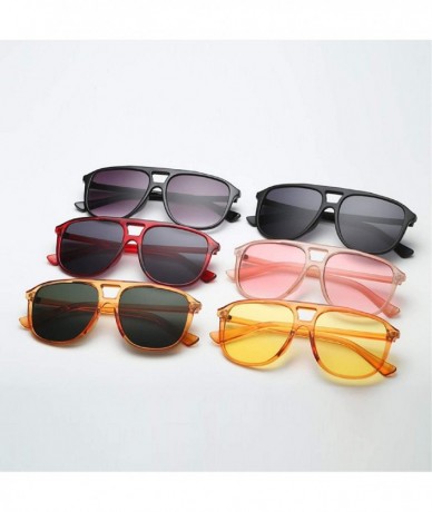 Oval Womens Vintage Retro Sunglasses Oversize Frame Plastic Square Frame Eyewear - Brown - CK18U42WUHE $7.14