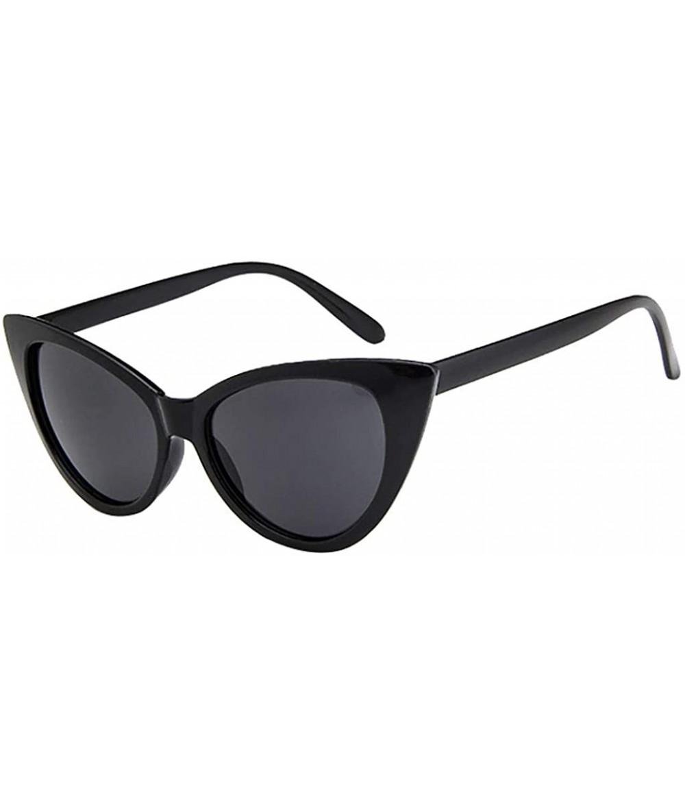 Cat Eye Large Retro Sexy Cat Eye Shape Sunglasses Unisex Black-rimmed Glasses for Men Women - One Piece - D - CW196TXI4O5 $6.73