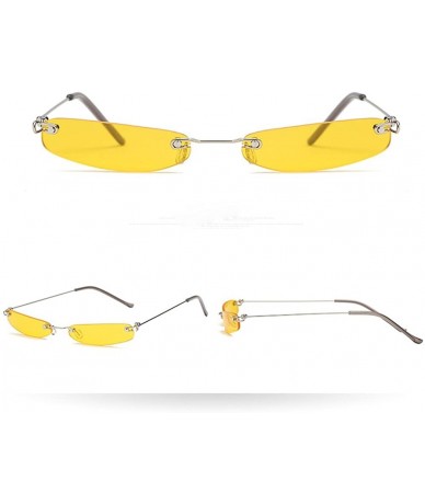 Rectangular Fashion Small Frame Eyewear Squared Rectangular Sunglasses (Style F) - C4196GZWM96 $8.78