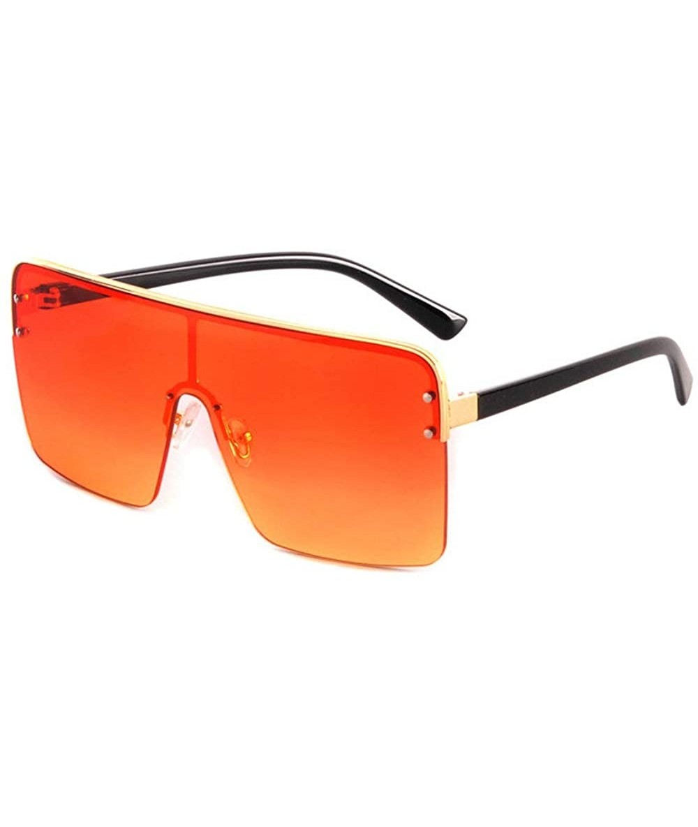 Oversized Fashion Oversized Sunglasses Designer Gradient - Orange - CU18UO7HLKX $11.15