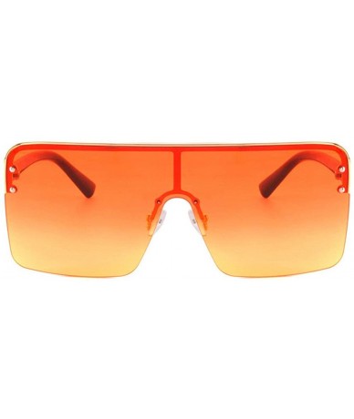 Oversized Fashion Oversized Sunglasses Designer Gradient - Orange - CU18UO7HLKX $24.21