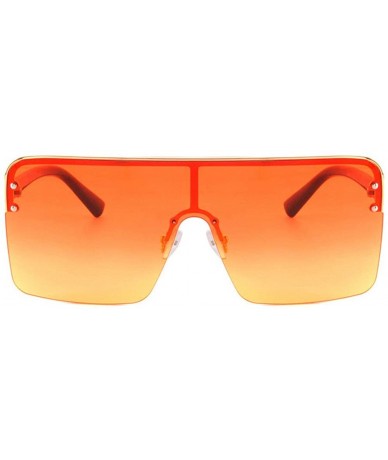 Oversized Fashion Oversized Sunglasses Designer Gradient - Orange - CU18UO7HLKX $11.15