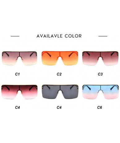 Oversized Fashion Oversized Sunglasses Designer Gradient - Orange - CU18UO7HLKX $24.21