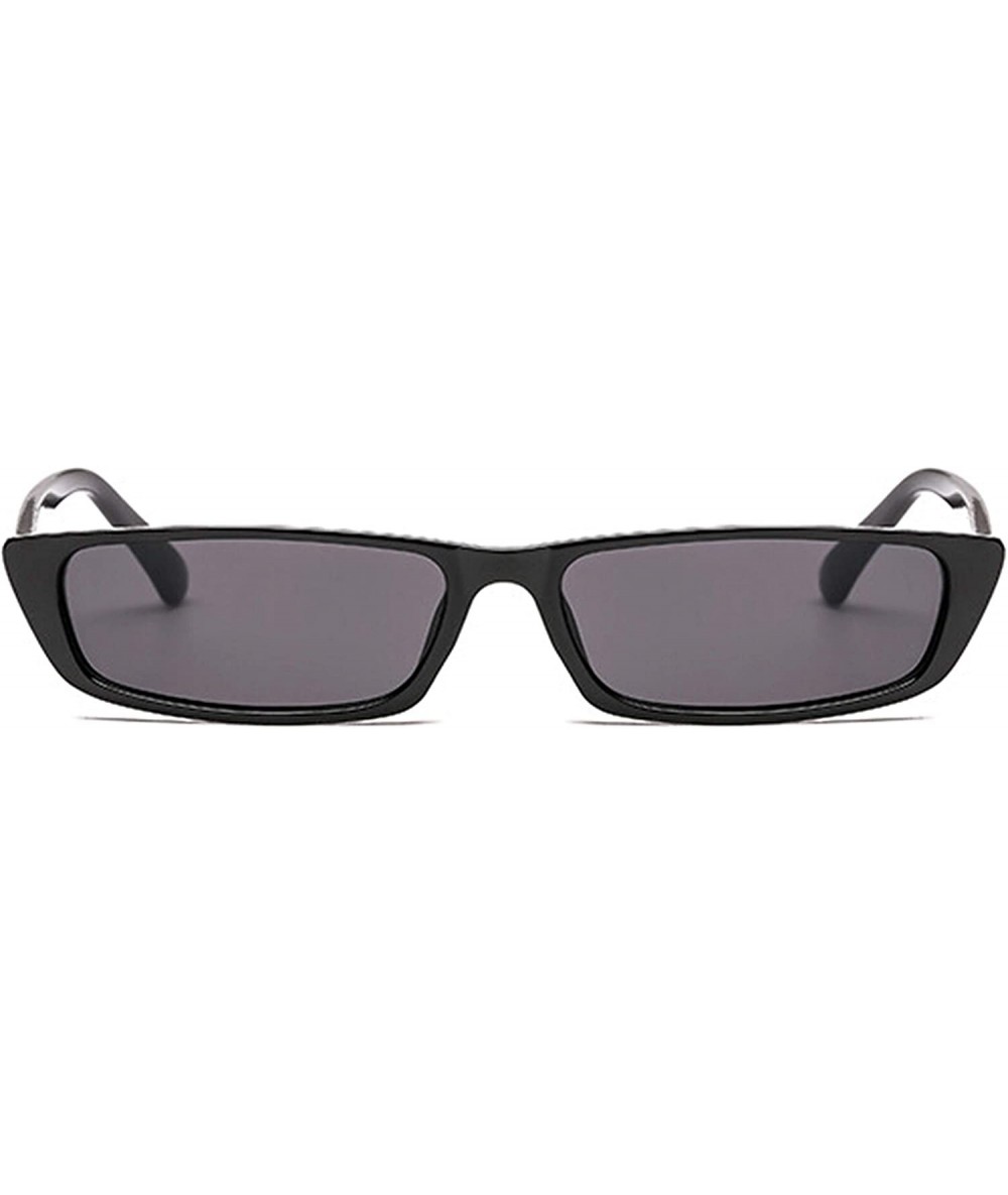 Rectangular Polarized Sunglasses Rectangle Protection Activities - Black Gray - CR18TQKD3TI $14.28
