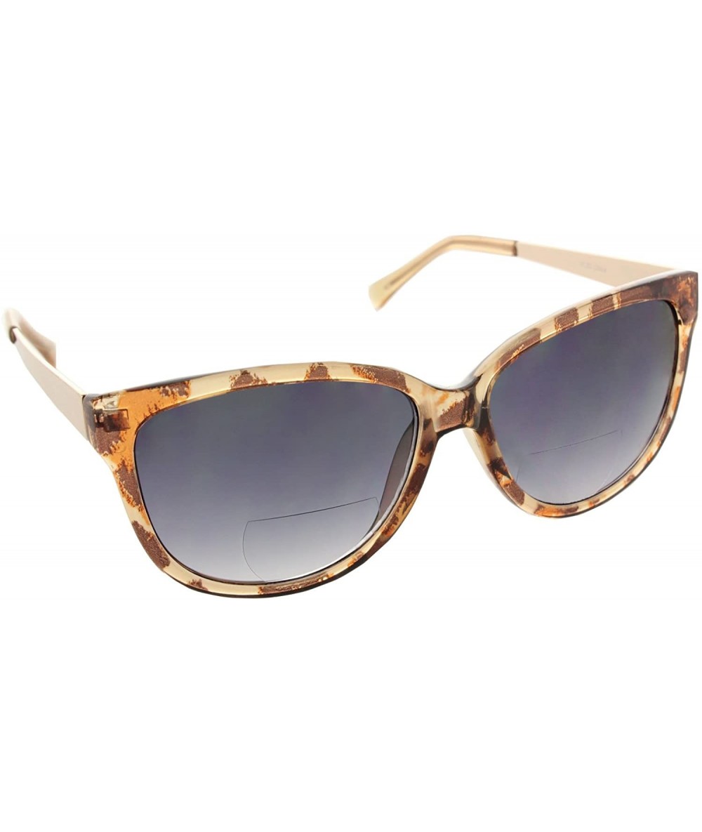 Oversized Bifocal Sunglasses Oversize - Designer Inspired Sun Readers UV400 Cateye Fashion - Clear Marble - CG187K287ZW $12.44