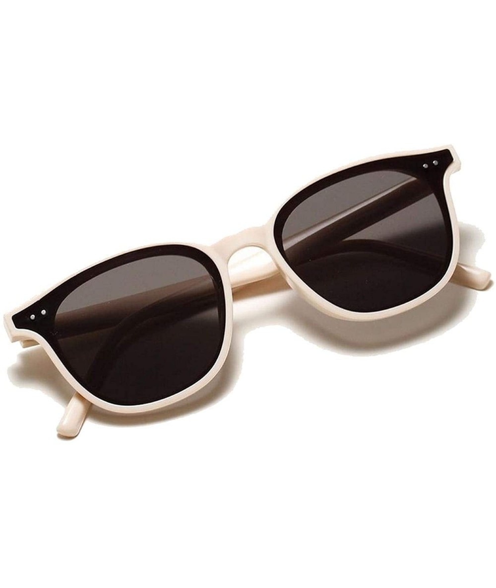 Square Fashion Square Sunglasses Women Studded Small Frame Sun Glasses Beige Retro Eyeglasses Shades - Beige - CH198ZXLAEO $3...