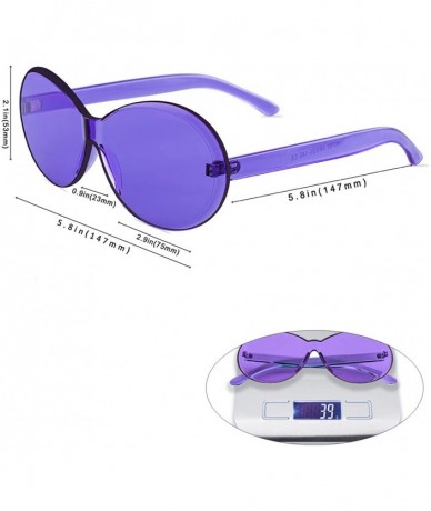 Rimless One Piece Transparent Candy Color Tinted Sunglasses