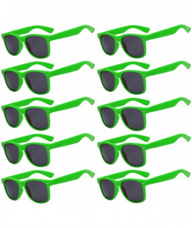 Wayfarer Stylish Vintage Sunglasses Smoke Lens 10 Pack in Multiple Colors OWL. - Light_green_10_pairs - CP126ZFCZ9T $39.05