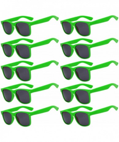 Wayfarer Stylish Vintage Sunglasses Smoke Lens 10 Pack in Multiple Colors OWL. - Light_green_10_pairs - CP126ZFCZ9T $16.14