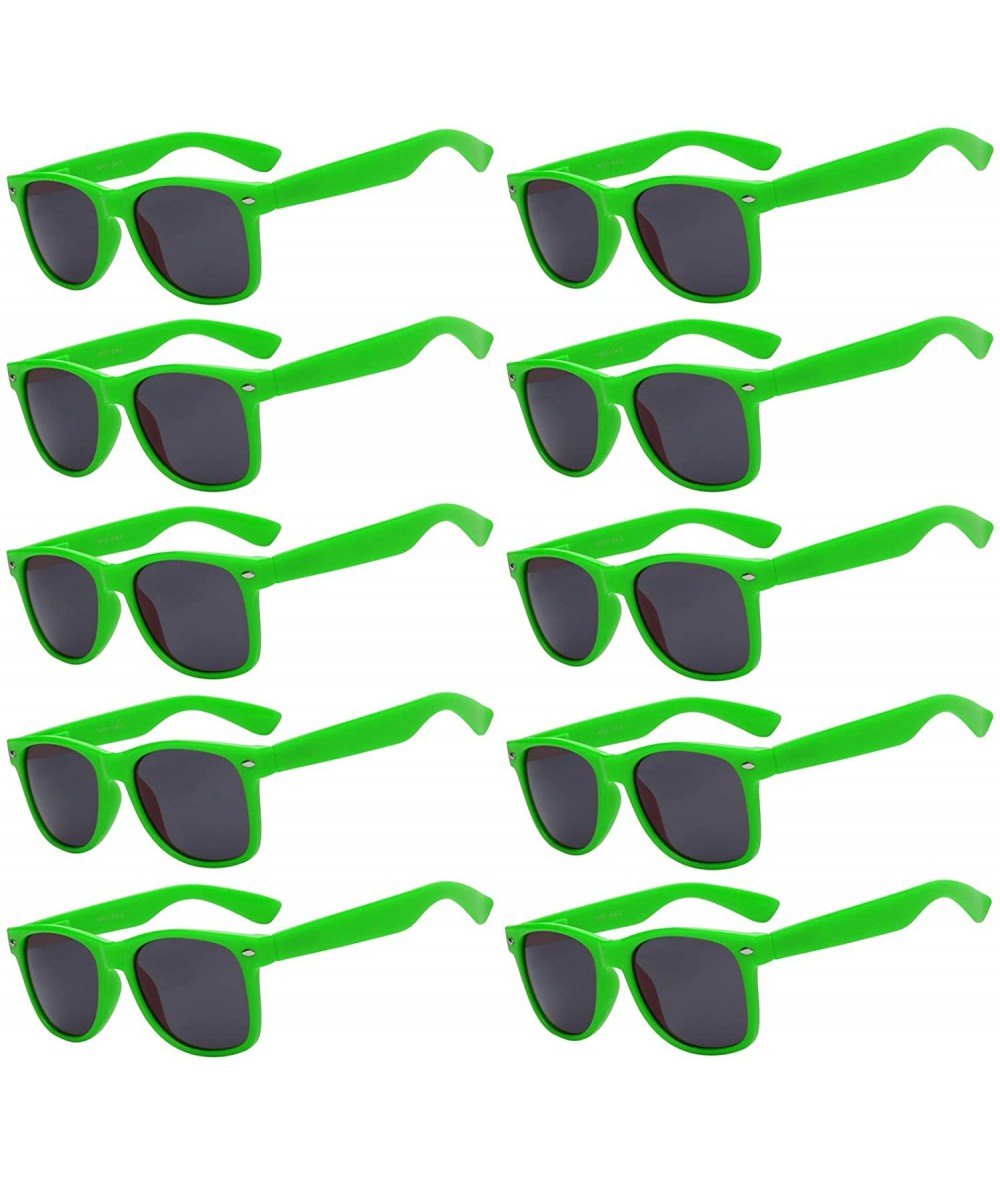 Wayfarer Stylish Vintage Sunglasses Smoke Lens 10 Pack in Multiple Colors OWL. - Light_green_10_pairs - CP126ZFCZ9T $16.14