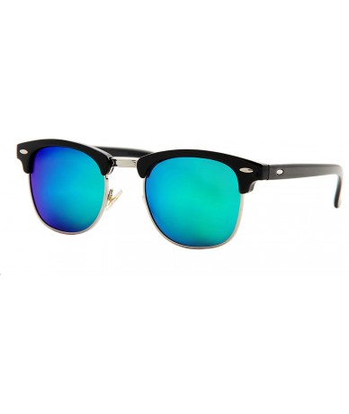 Sport Classic Unisex Sunglasses Durable Semi-Rimless Half Frame Mirrored Lens - CA18GD7A0GS $10.48
