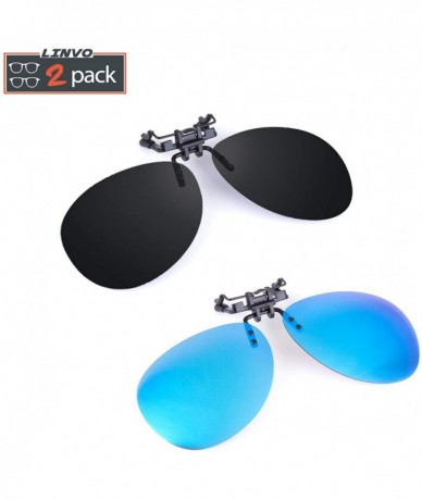 Aviator Clip-on Flip Up Polarized Rimless Pilot Sunglasses Over Prescription Glasses for Men Women - CH18N0CSLOD $12.19