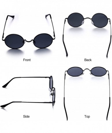 Round Lennon Retro Round Sunglasses- Vintage Polarized Hipple Glasses with Plain Lens - CO12O7OR12H $11.83