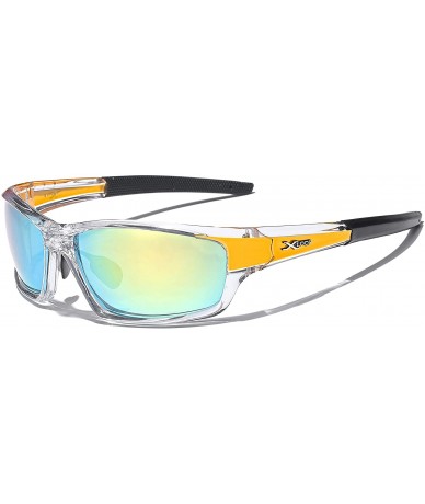 Sport Wrap Around Cycling Ski Baseball Water Sports Sunglasses - Clear - Gold - Yellow Mirror - CK11OXKLFCH $11.78