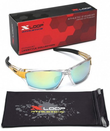 Sport Wrap Around Cycling Ski Baseball Water Sports Sunglasses - Clear - Gold - Yellow Mirror - CK11OXKLFCH $11.78