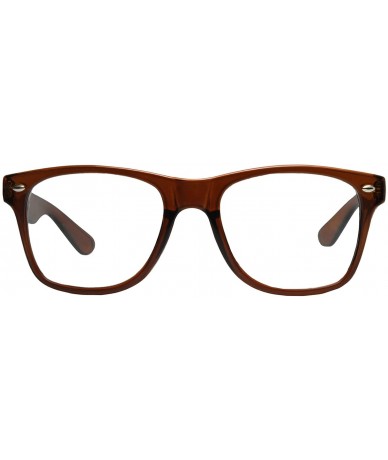 Wayfarer OWL - Non Prescription Glasses for Women and Men - Clear Lens - UV Protection - Brown_clear_3p - CU189LKRAM8 $8.39