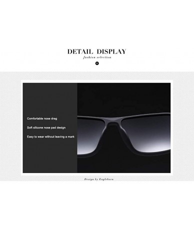 Rectangular Polarized Black Sunglasses Men Driving Retro Sun Glasses UV400 Summer - Brown5 - CM18RO6MLZQ $18.15