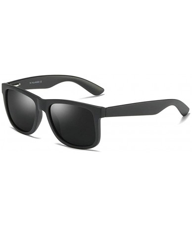 Goggle Fashion Polarized Sunglasses Classic TR90 Square Frame Mens Goggle UV400 - Matte Black - CF18UDG4ID0 $25.35