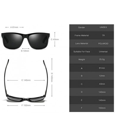 Goggle Fashion Polarized Sunglasses Classic TR90 Square Frame Mens Goggle UV400 - Matte Black - CF18UDG4ID0 $14.93