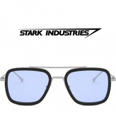 Square Retro Sunglasses Square Downey Gradient - C2 Spider Man Same Color - CV18W6AYCOL $15.66