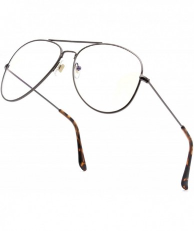 Aviator Classic Polarized UV400 Aviator Sunglasses Fashion Clear Glasses Men Women - Grey&leopard - CZ18QMAT70Y $9.71