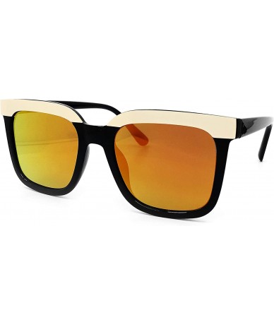 Oversized 1870 Premium Oversize XL Women Men Mirror Havana Tilda Shadow Style Fashion Sunglasses - Orange - CR18H5MXX6N $28.64