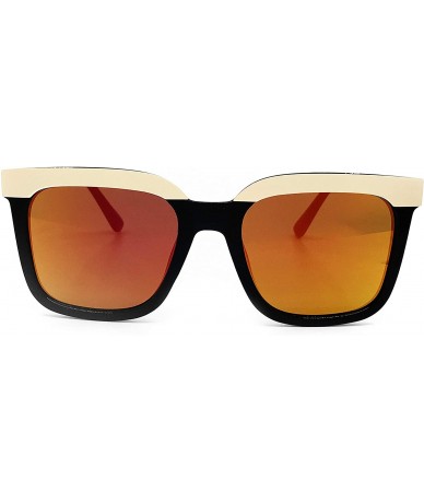 Oversized 1870 Premium Oversize XL Women Men Mirror Havana Tilda Shadow Style Fashion Sunglasses - Orange - CR18H5MXX6N $15.87