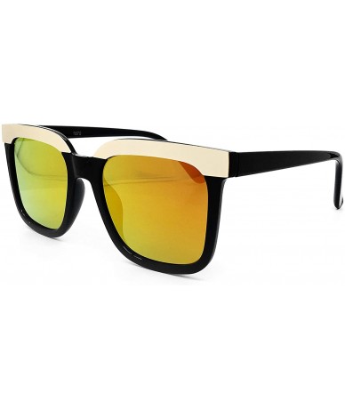 Oversized 1870 Premium Oversize XL Women Men Mirror Havana Tilda Shadow Style Fashion Sunglasses - Orange - CR18H5MXX6N $15.87