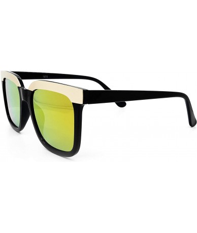 Oversized 1870 Premium Oversize XL Women Men Mirror Havana Tilda Shadow Style Fashion Sunglasses - Orange - CR18H5MXX6N $15.87