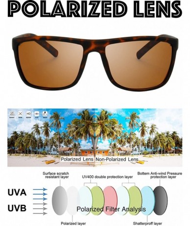 Rectangular Polarized Sunglasses for Driving Fishing Mens Sunglasses Rectangular Vintage Sun Glasses For Men Women - C118UZO9...