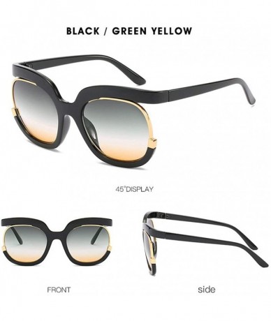 Oversized Luxury oversized sunglasses women vintage brand cat half frame sun glasses men female lady shades new UV400 - C018T...