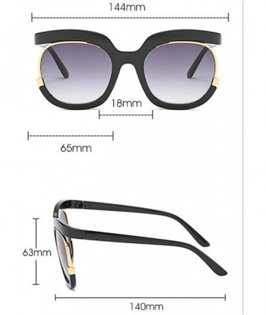 Oversized Luxury oversized sunglasses women vintage brand cat half frame sun glasses men female lady shades new UV400 - C018T...
