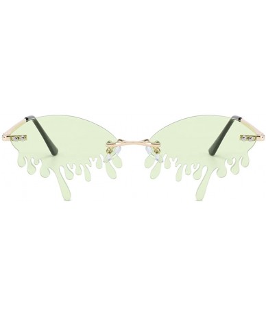 Round Fashion Sunglasses Women Men Rimless Tears Shape Street Eyeglasses Shades - E - CE190O6CRRG $19.42
