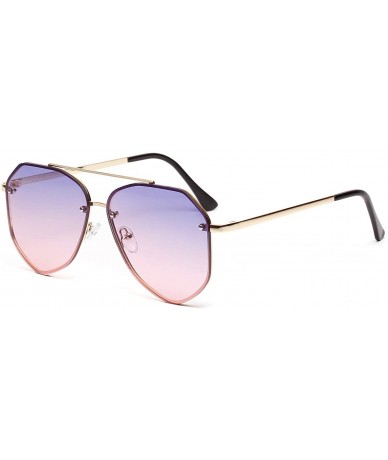 Goggle Men's Sunglasses Fashion Oversized Sunglasses Men Brand Designer Goggle Sun Glasses Female Style - Purple Pink - C218A...