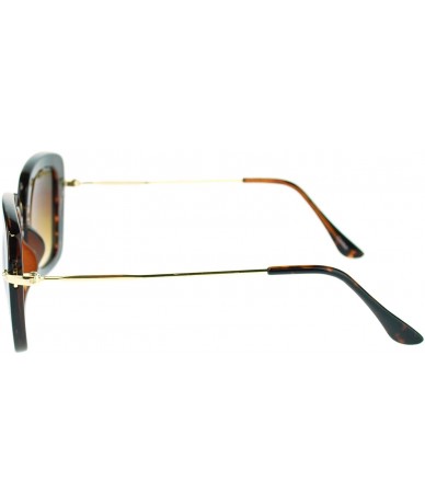 Rectangular Womens Rectangular Plastic Runway Fashion Metal Hinge Designer Sunglasses - Tortoise - CB11MWB0NMH $8.44