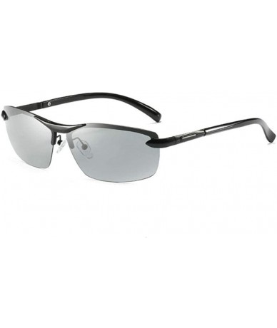 Oval Polarized Sunglasses Photochromic Goggles Black frame_Black - CY190MMGEKZ $23.40