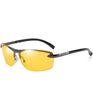 Oval Polarized Sunglasses Photochromic Goggles Black frame_Black - CY190MMGEKZ $23.40