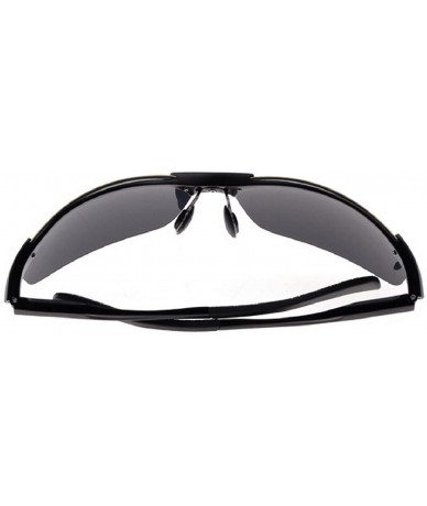 Sport 2015 Men's Aviation Aluminum Magnesium Alloy Polarizer Outdoor Cycling Sunglasses - Black & Grey - CT11ZEKH2K9 $19.38
