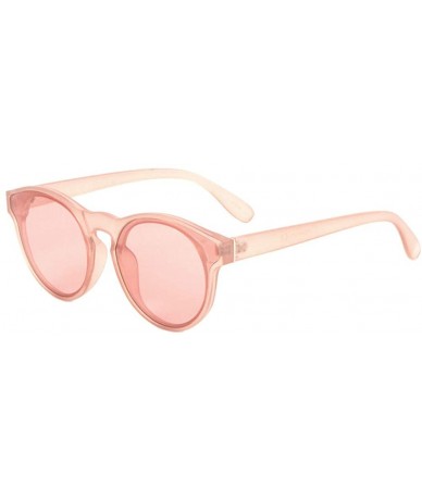 Round Crystal Color Classic Round Cat Eye Sunglasses - Pink - CM1996L3W2I $13.08