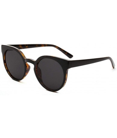 Goggle Ultra-light Women Round Fashion glasses Brand Designer Party Sunglasses UV400 - Black Leopard - CS18RMROXGY $12.60